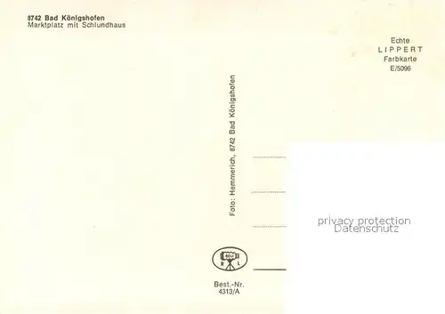 AK / Ansichtskarte Bad_Koenigshofen Marktplatz mit Schlundhaus Bad_Koenigshofen