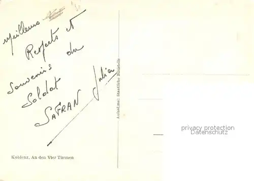 AK / Ansichtskarte Koblenz_Rhein An den Vier Tuermen Koblenz_Rhein