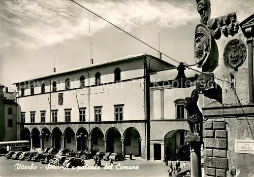 AK / Ansichtskarte Viterbo Stemma e palazzo del Comune Viterbo