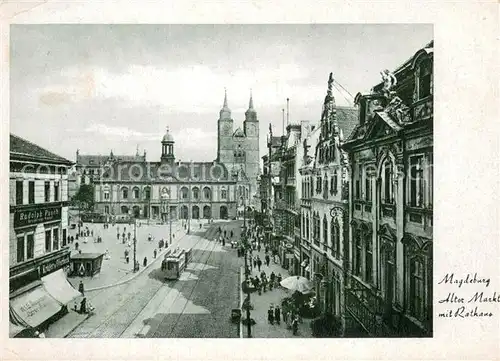 AK / Ansichtskarte Magdeburg Alter Markt mit Rathaus Magdeburg