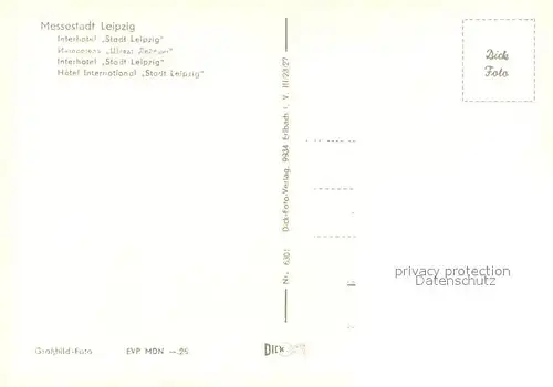AK / Ansichtskarte Leipzig Interhotel Stadt Leipzig Leipzig