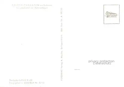 AK / Ansichtskarte Friedrichshafen_Bodensee Hafenbahnhof mit Hafenanlagen Friedrichshafen Bodensee