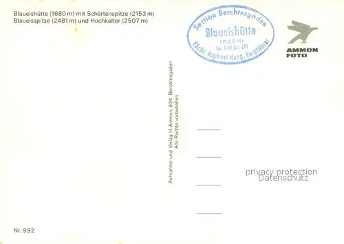 AK / Ansichtskarte Blaueishuette_Berchtesgaden mit Schaertenspitze und Hochkalter 
