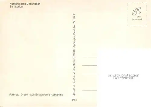 AK / Ansichtskarte Bad_Ditzenbach Kurklinik Sanatorium Bad_Ditzenbach
