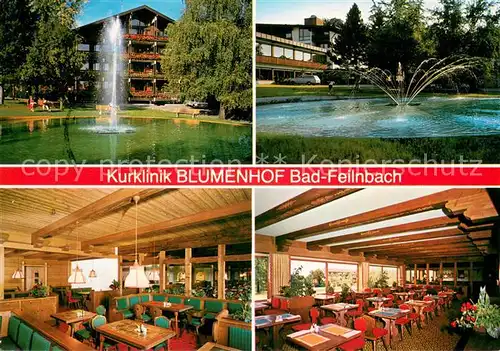 AK / Ansichtskarte Bad_Feilnbach Kurklinik Blumenhof Springbrunnen Speisesaal Bad_Feilnbach