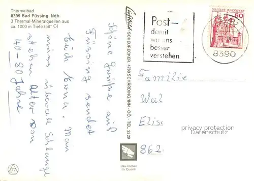 AK / Ansichtskarte Bad_Fuessing Thermalbad Fliegeraufnahme Bad_Fuessing