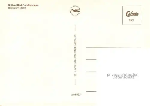 AK / Ansichtskarte Bad_Gandersheim Blick zum Markt Bad_Gandersheim