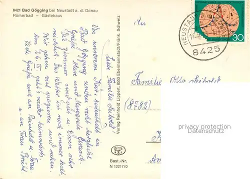 AK / Ansichtskarte Bad_Goegging Roemerbad Gaestehaus Bad_Goegging