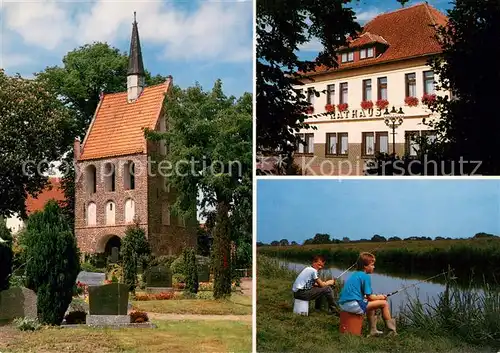 AK / Ansichtskarte Apen Glockenturm der Aper Nicolai Kirche Rathaus Angler Apen