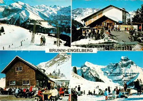 AK / Ansichtskarte Brunni_Engelberg Bergrestaurant Ristis Schlepplift Terrasse Brunni Engelberg