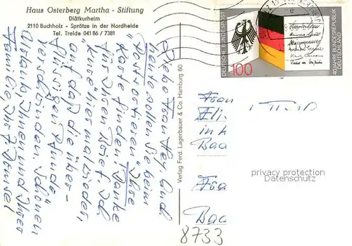 AK / Ansichtskarte Buchholz_Niedersachsen Haus Osterberg Martha Stiftung Sproetze in der Nordheide Buchholz Niedersachsen