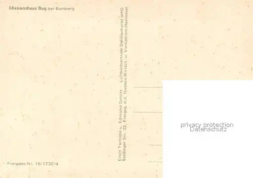 AK / Ansichtskarte Bamberg Missionshaus Bug Fliegeraufnahme Bamberg