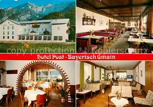 AK / Ansichtskarte Bayerisch_Gmain Hotel Post Gastraeume Bayerisch Gmain