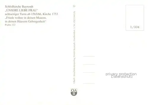 AK / Ansichtskarte Bayreuth Schlosskirche Unsere Liebe Frau Fliegeraufnahme Bayreuth