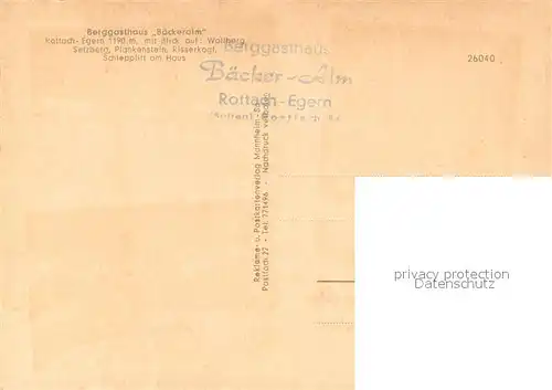 AK / Ansichtskarte Rottach Egern Baecker Alm Wintersportgebiet Sutten Rottach Egern
