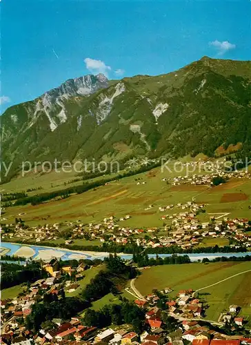 AK / Ansichtskarte Lechaschau Fliegeraufnahme mit Waengle Gaichtspitze und Hahnenkamm Lechaschau