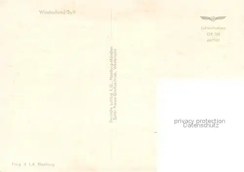 AK / Ansichtskarte Westerland_Sylt Fliegeraufnahme Westerland_Sylt