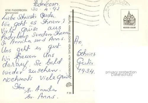 AK / Ansichtskarte Paderborn Marienplatz Paderborn