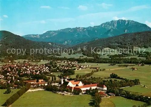 AK / Ansichtskarte Benediktbeuern Salesianerkloster und Benediktenwand Fliegeraufnahme Benediktbeuern