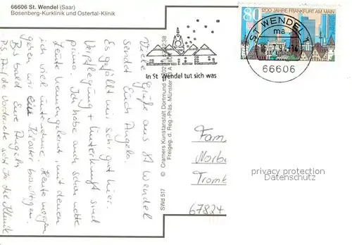 AK / Ansichtskarte St_Wendel Bosenberg Klinik und Ostertal Klinik Fliegeraufnahme St_Wendel