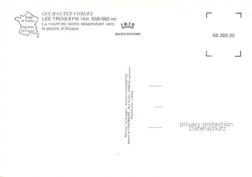 AK / Ansichtskarte Les_Trois_Epis_Vosges Route en lacets descendant vers la plaine d Alsace vue aerienne Les_Trois_Epis_Vosges