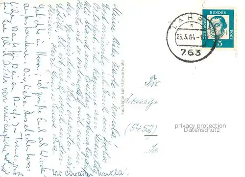 AK / Ansichtskarte Lahr_Baden Stadtpark Ruine Hohen Geroldsecke Storchenturm Terrassenbad Burgheimer Kirche Lahr_Baden