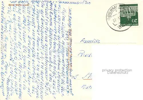 AK / Ansichtskarte Maria_Laach_Glees Abtei Laacher See Fliegeraufnahme Maria_Laach_Glees