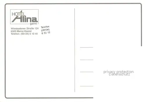 AK / Ansichtskarte Kastel_Mainz Hotel Alina Restaurant Fremdenzimmer Kastel_Mainz