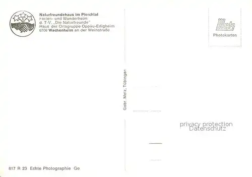 AK / Ansichtskarte Wachenheim_Weinstrasse Naturfreundehaus im Pferchtal Ferien  und Wanderheim Wachenheim_Weinstrasse