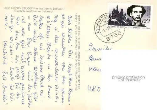 AK / Ansichtskarte Heigenbruecken Luftkurort im Naturpark Spessart Fliegeraufnahme Heigenbruecken