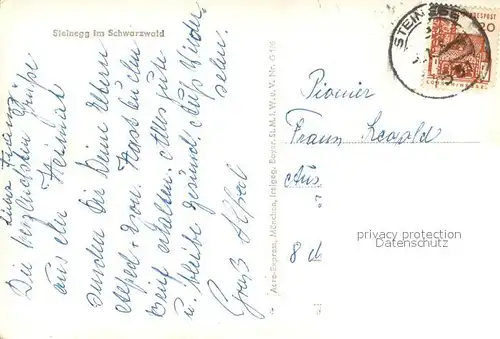 AK / Ansichtskarte Steinegg_Schwarzwald Fliegeraufnahme 