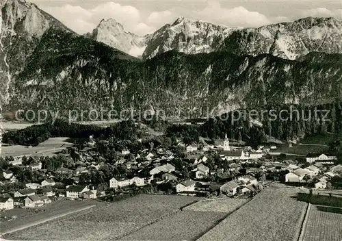 AK / Ansichtskarte Oberaudorf Gesamtansicht mit Kaisergebirge Fliegeraufnahme Oberaudorf