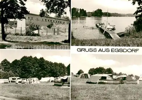 AK / Ansichtskarte Egsdorf_Teupitz Betriebsferienlager VEB Landmaschinenbau Rotes Banner Zeltlager Badesteg Egsdorf Teupitz