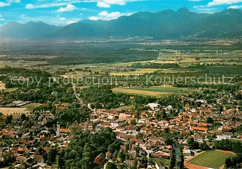 AK / Ansichtskarte Bad_Aibling mit Wendelstein Mangfallgebirge Fliegeraufnahme Bad_Aibling