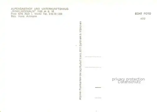 AK / Ansichtskarte Reit_Winkl Alpengasthof Unterkunftshaus Winklmoosalm Alpen Reit_Winkl