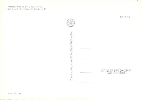 AK / Ansichtskarte Fichtelberg_Oberwiesenthal Wetterwarte und HO Gaststaette Fichtelberg