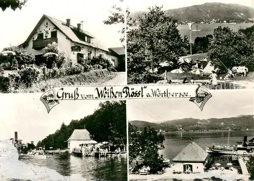 AK / Ansichtskarte Auen_Woerthersee Gasthof Pension Cafe Weisses Roessl Campingplatz Auen Woerthersee