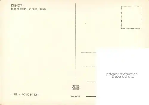 AK / Ansichtskarte Krnov Jedenactileta stredni skola Schule Krnov