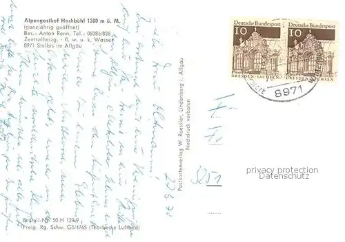 AK / Ansichtskarte Steibis Alpengasthof Hochbuehl Winterpanorama Allgaeuer Alpen Fliegeraufnahme Steibis