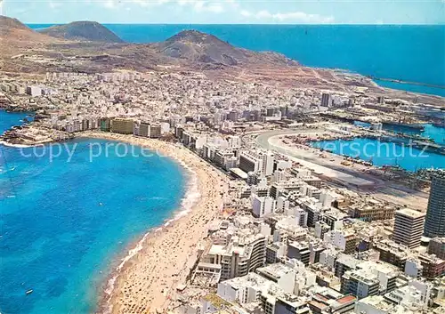 AK / Ansichtskarte Las_Palmas_Gran_Canaria Playa y puerto vista aerea Las_Palmas_Gran_Canaria