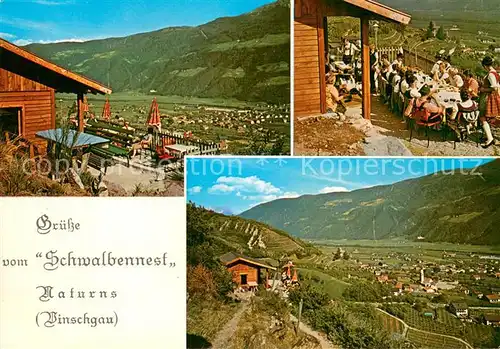 AK / Ansichtskarte Naturns Jausenstation Schwalbennest Panorama Vinschgau Naturns