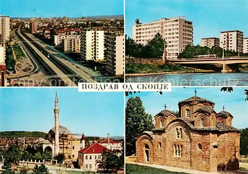 AK / Ansichtskarte Skopje_Skoplje Stadtansichten Kirche Moschee Skopje Skoplje