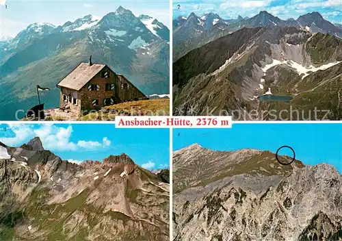 AK / Ansichtskarte Ansbacherhuette Berghuette Gebirgspanorama Lechtaler Alpen Ansbacherhuette