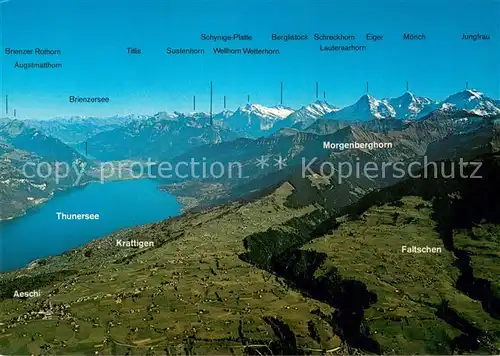 AK / Ansichtskarte Krattigen Ausblick vom Niesen Thunersee Alpenkette Krattigen