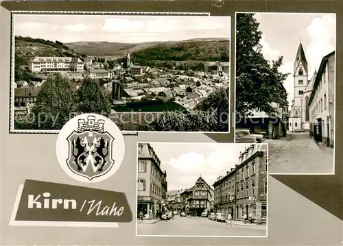 AK / Ansichtskarte Kirn_Nahe Stadtpanorama Motive Innenstadt Kirche Wappen Kirn_Nahe