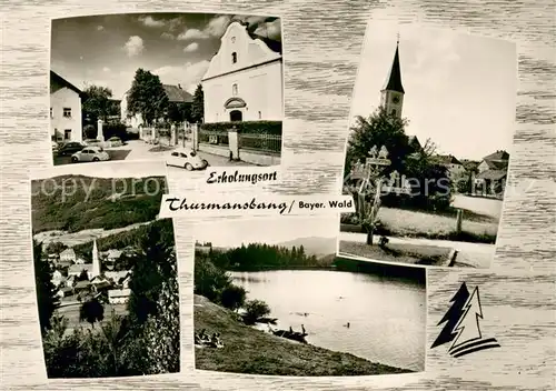 AK / Ansichtskarte Thurmansbang Gasthof Pension Kirche Erholungsort Uferpartie an der Donau Thurmansbang
