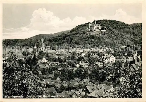 AK / Ansichtskarte Wernigerode_Harz Panorama der bunten Stadt am Harz Wernigerode Harz