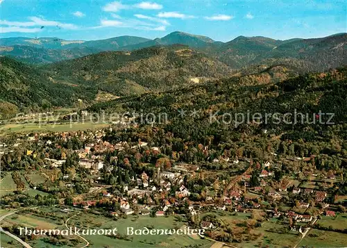 AK / Ansichtskarte Badenweiler Thermalkurort Schwarzwald Fliegeraufnahme Badenweiler