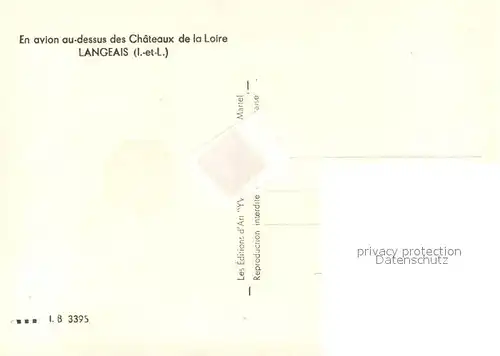 AK / Ansichtskarte Langeais En avion au dessus des chateaux de la Loire Langeais