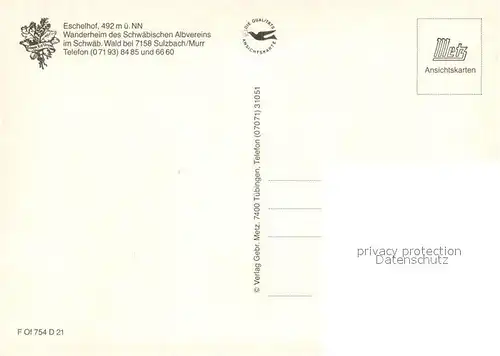 AK / Ansichtskarte Sulzbach_Murr Eschelhof Wanderheim Sulzbach Murr